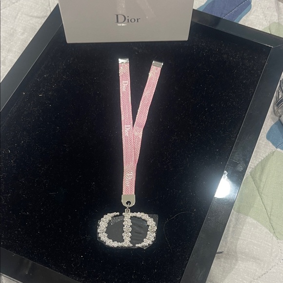 Dior Pink and Silver Key Holder - Picture 1 of 5